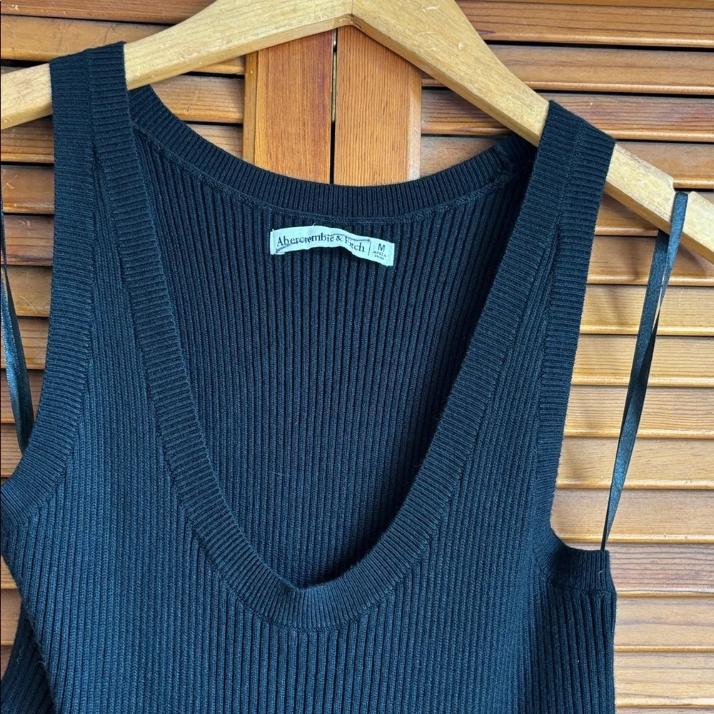Abercrombie & Fitch  Black Cutout‎ Ribbed Tank Midi Dress Size M